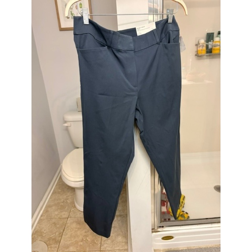 NWT Loft Curvy Skinny Ankle Pants Size 16 Blue Gray Mid Rise Stretch